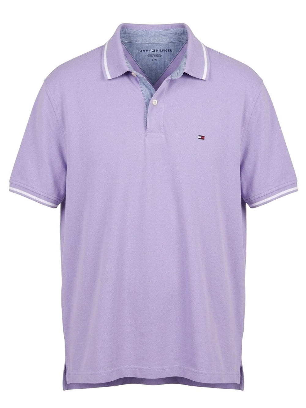 Tommy Hilfiger Men’s Lavender Polo with Contrast Trim
